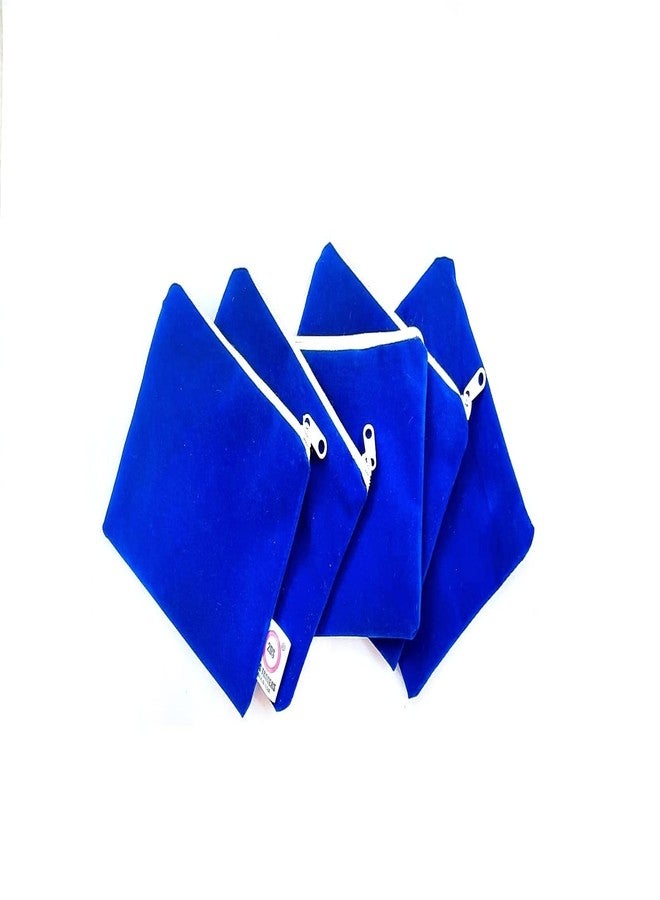 2DS Velvet Small Coin Pouch for return gifts with ziper, Small velvet jewellery gifting pouch velvet purse for ladies Small Zipper bags Blue_Set of 10 - Image 1